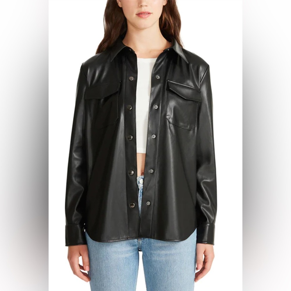 BB Dakota Faux Leather Shacket